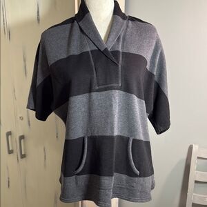 Coldwater Creek Gray and Black Short sleeve sweatshirt.